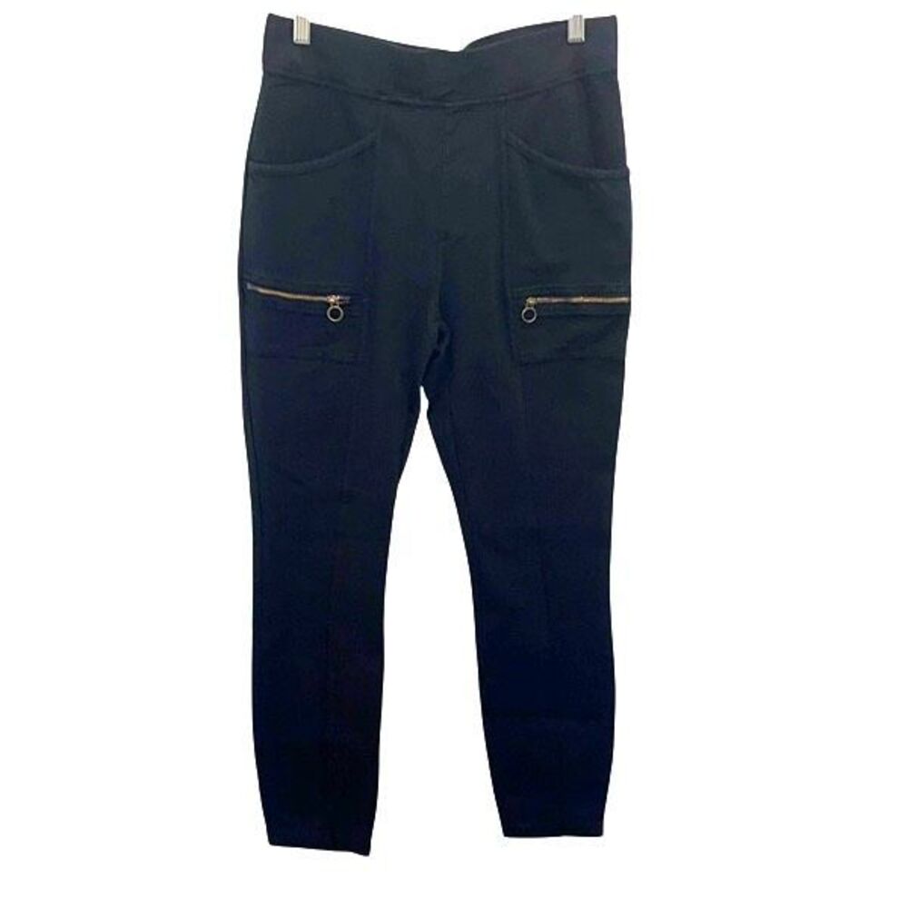 XCVI Womens Rockwell Leggings Pull On Stretch Ankle Pants Black Size Medium - Picture 2 of 10